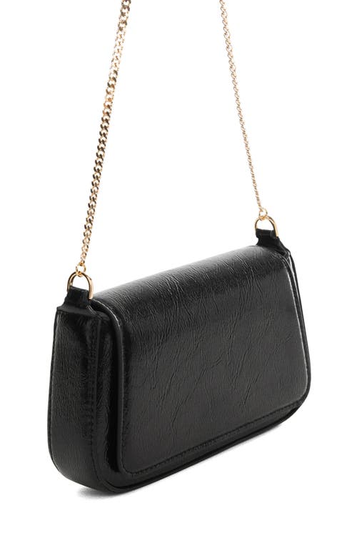 Shop Mango Faux Leather Crossbody Bag In Black