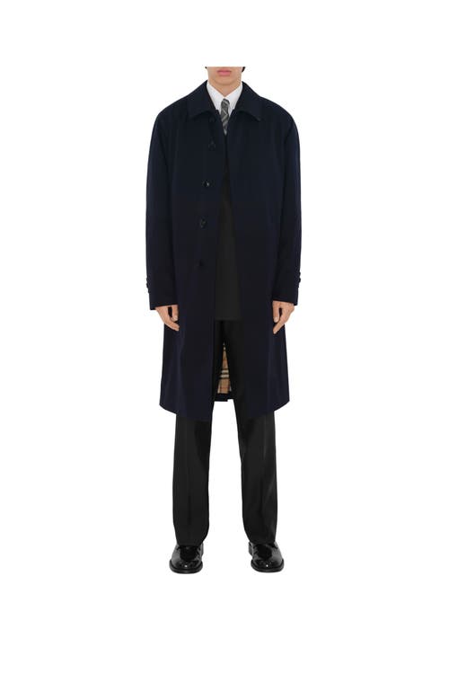 Shop Burberry Long Camden Heritage Car Coat In Coal Blue