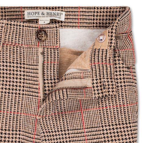 Shop Hope & Henry Boys' Fleece Suit Pant, Kids In Camel Glen Plaid