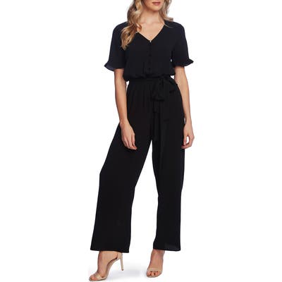 Cece Ruffle Sleeve Belted Jumpsuit
