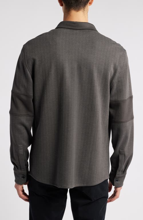 Robert Barakett White Stone Knit Overshirt In Charcoal