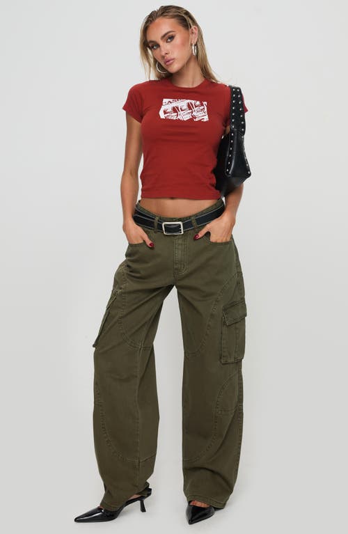 Shop Princess Polly You Do You Crop Graphic T-shirt In Red