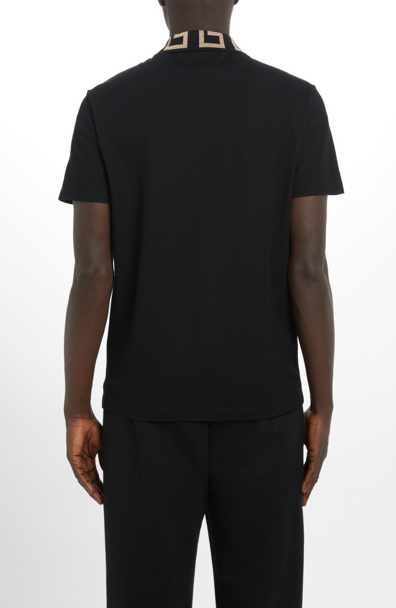 Versace Metallic Greca Collar Piqué Polo | Nordstrom