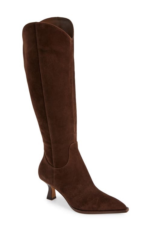 Shop Dolce Vita Annika Pointed Toe Boot In Dark Brown Suede