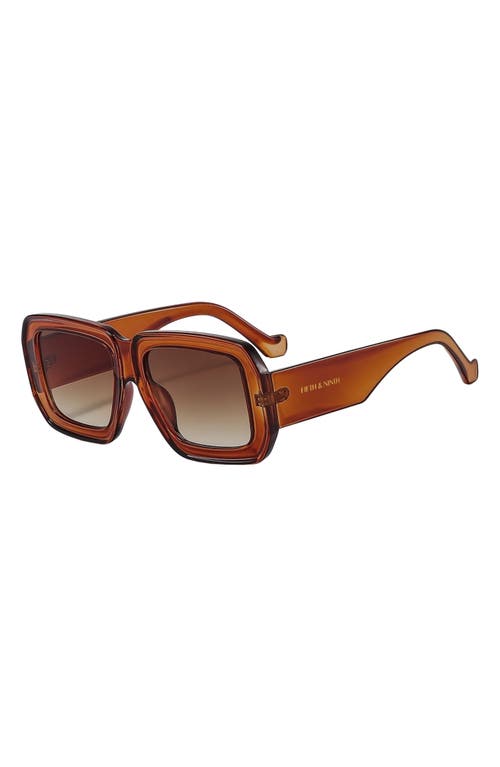 Fifth & Ninth Brooke 52mm Polarized Square Sunglasses In Brown/brown