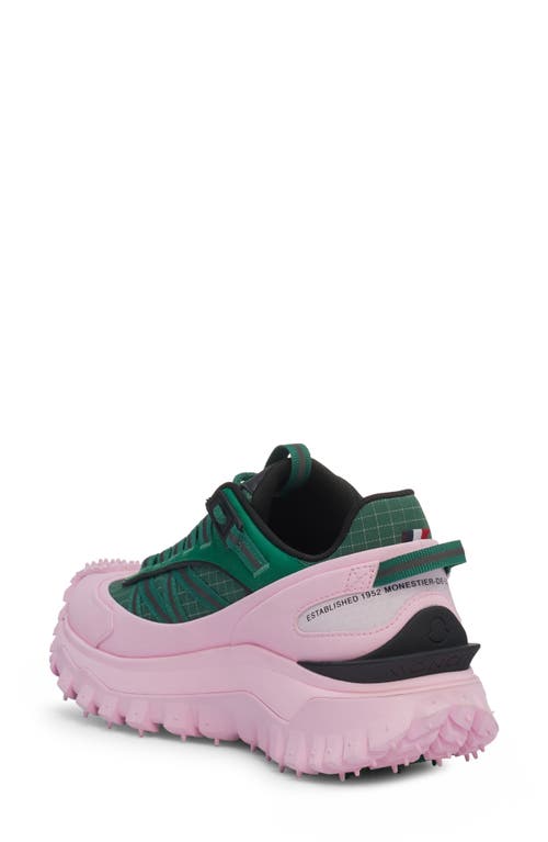 Moncler Men's Trailgrip Gtx Low-top Sneakers In Green/pink