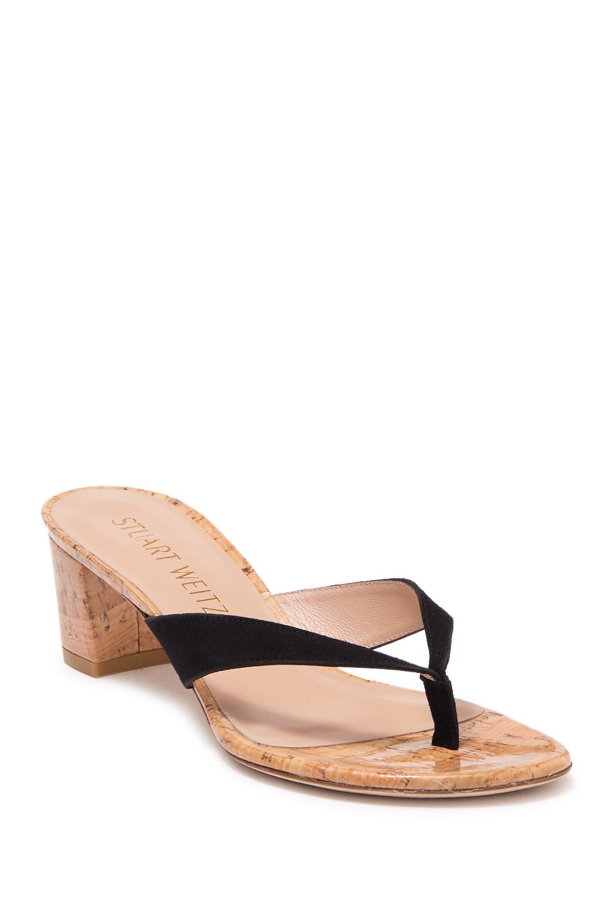 Stuart Weitzman Brigida Thong Sandal In Blk