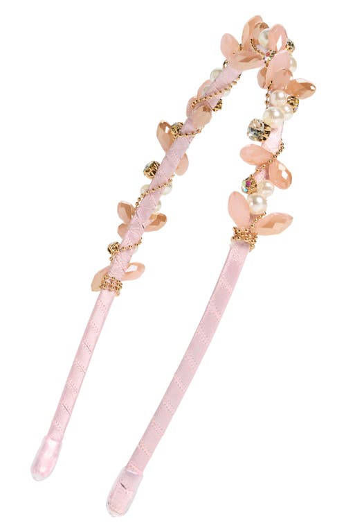 Capelli New York Sparkling Bead Headband in Dusty Pink at Nordstrom