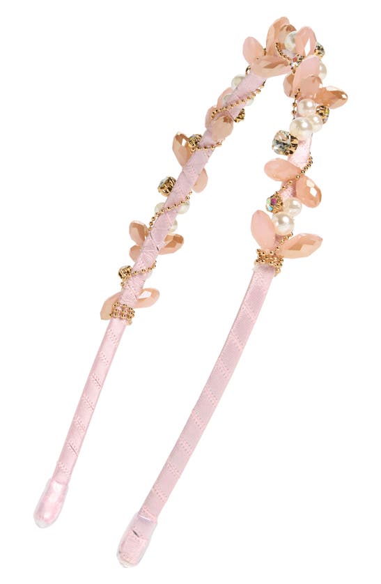 Shop Capelli New York Sparkling Bead Headband In Dusty Pink