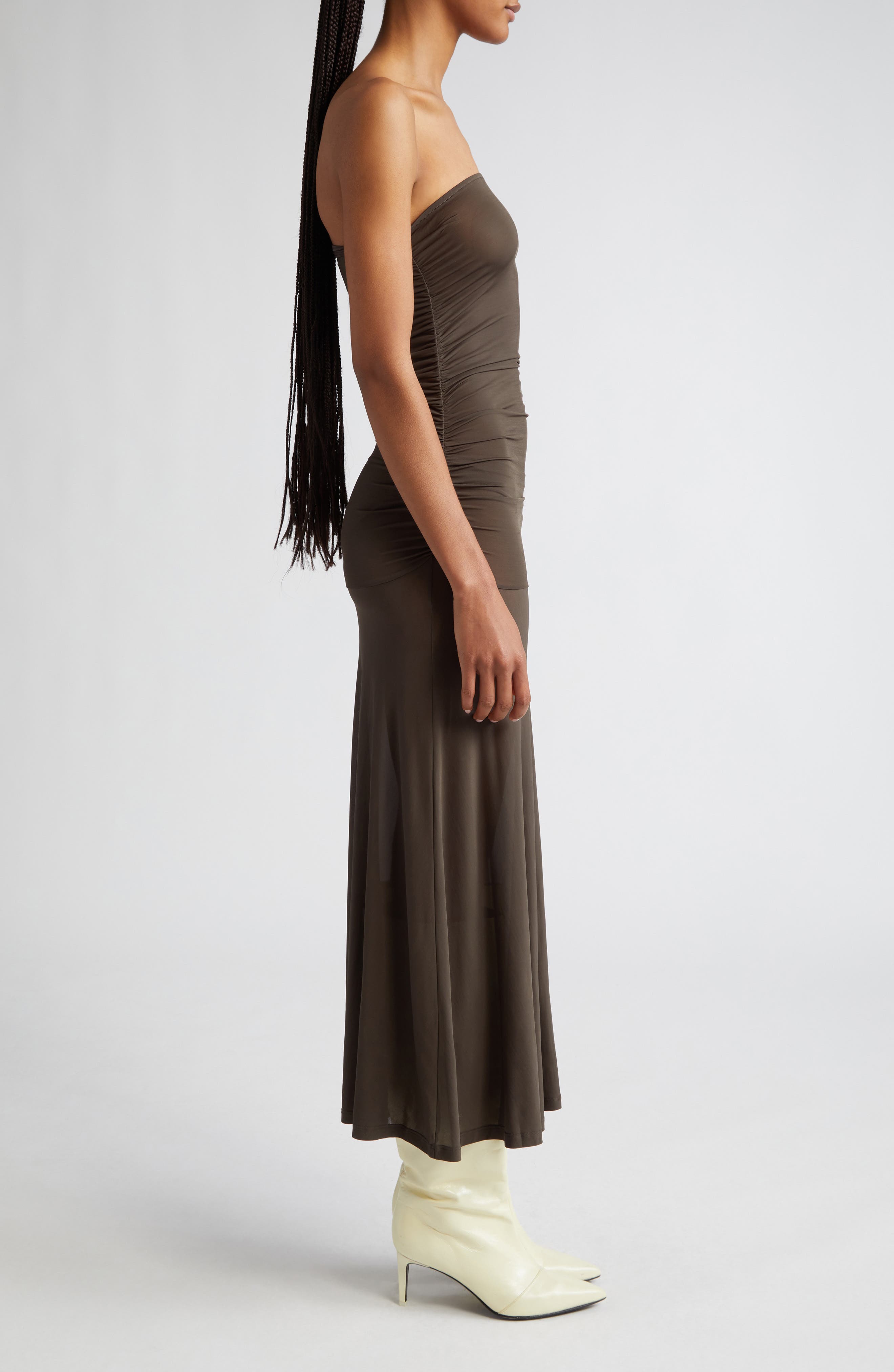 Paloma Wool Moebius Strapless Knit Dress in Brown | Smart Closet