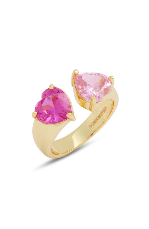 Double Ling Bling Adjustable Ring in Hot Pink