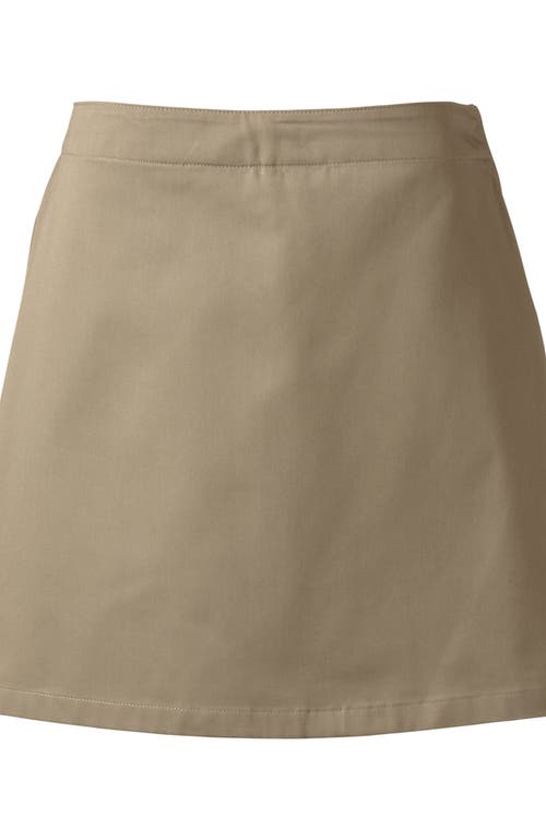 Lands' End School Uniform Young  Blend Chino Skort Above Knee In Khaki