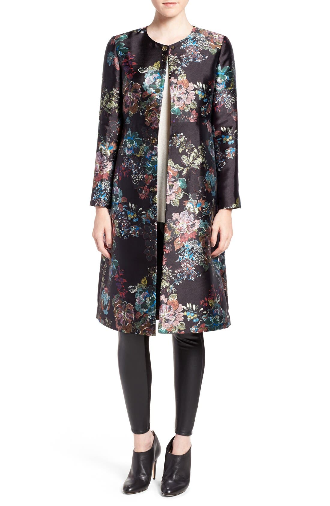 Ted Baker London 'Antique Botanical' Floral Print Coat Nordstrom