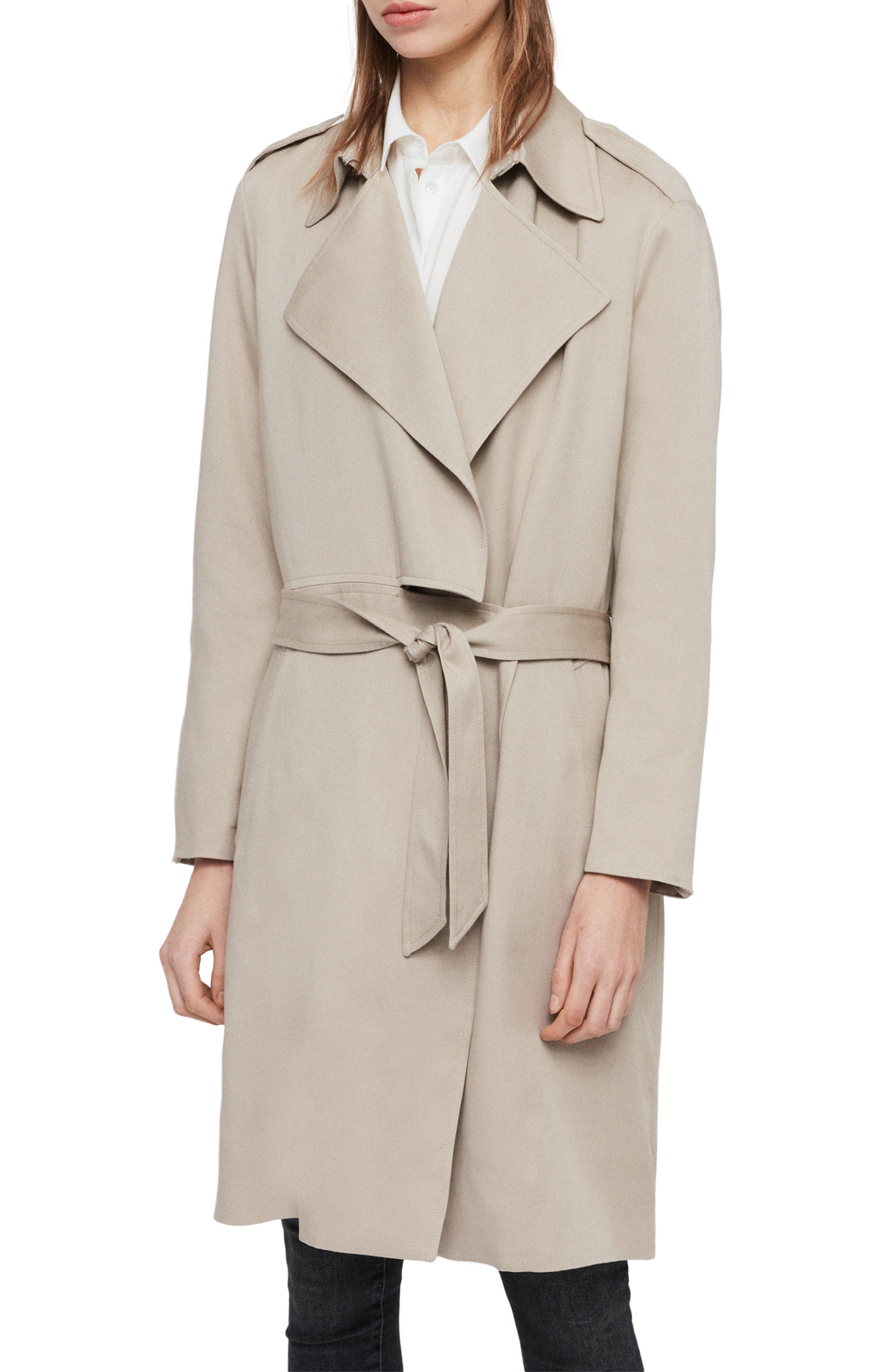 allsaints bexley trench coat