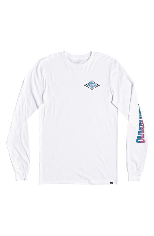 Quiksilver Kids' Diamond Force Long Sleeve Cotton Graphic Tee in White