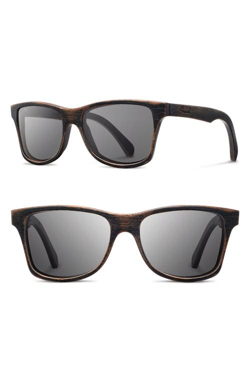 'Canby' 54mm Polarized Wood Sunglasses in Distressed Dark Walnut/Grey
