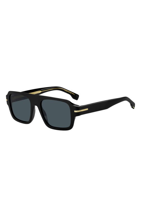 Hugo Boss 53mm Flat Top Sunglasses In Black