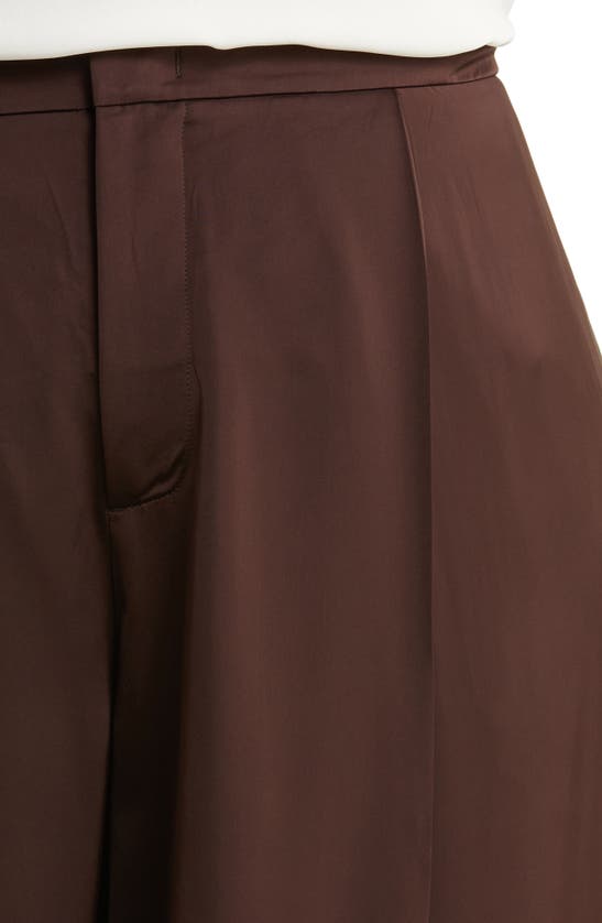 Vince Satin Pleated-front Wide-leg Crop Pants In Blk Truffle