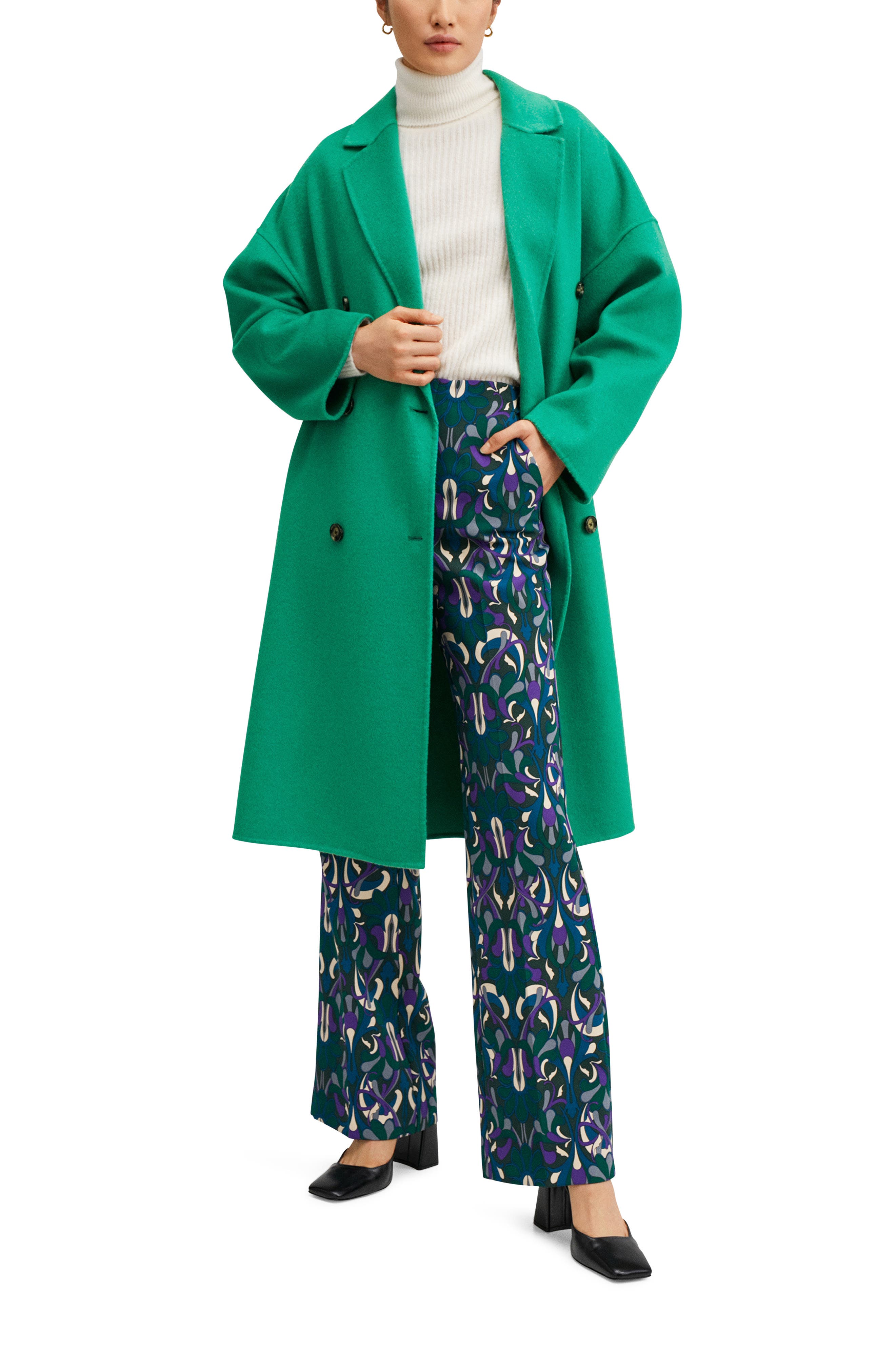 womens mid length wool coat