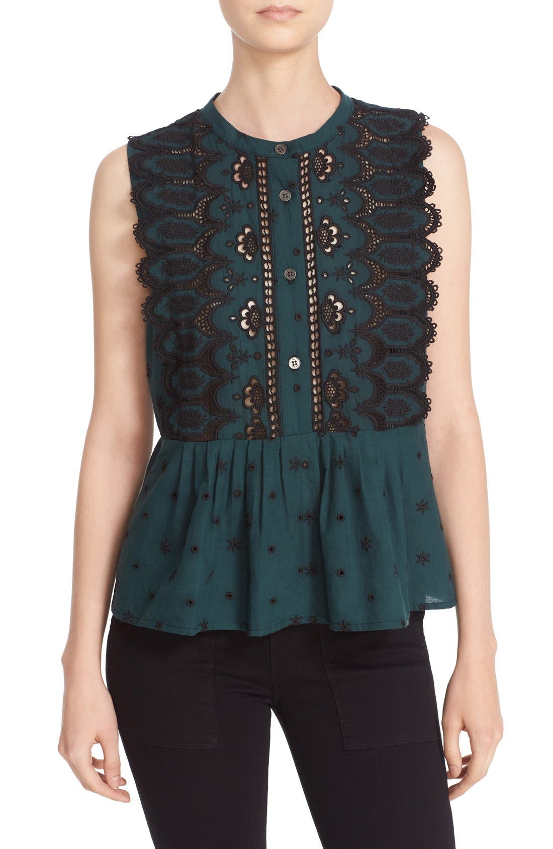 Sea Embroidered Sleeveless Top Nordstrom