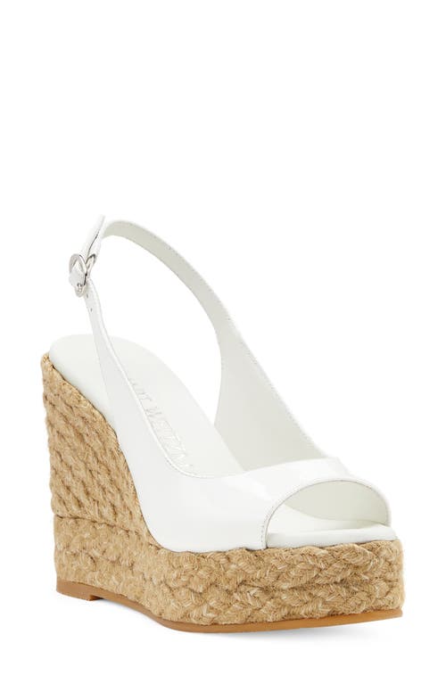 Stuart Weitzman Island Espadrille Wedge Sandal In White/natural