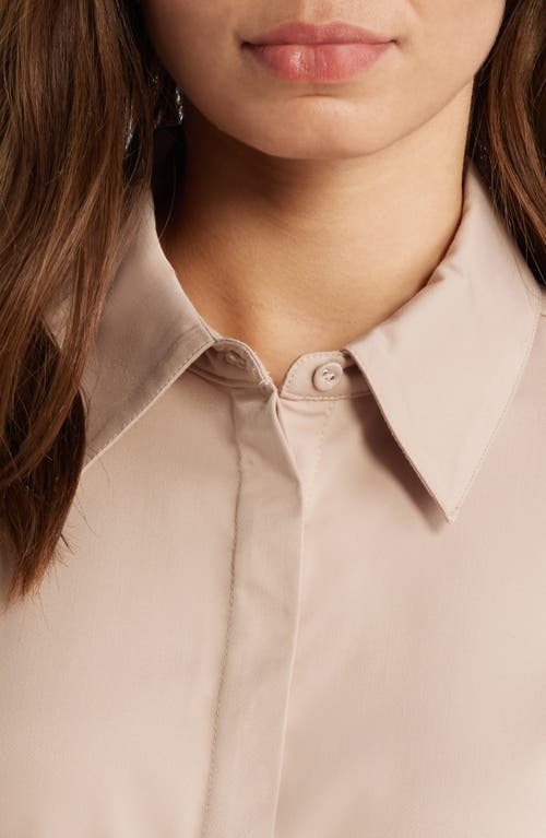Wit & Wisdom Flare Cuff Button-up Shirt In Champagne