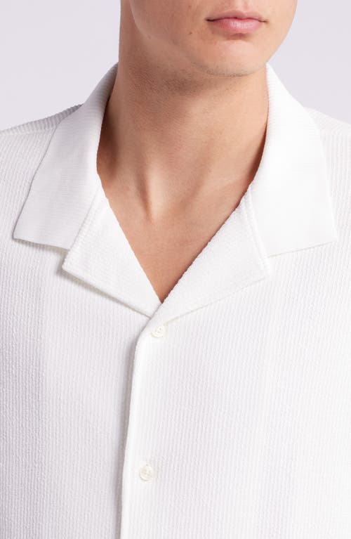 Shop Hugo Boss Boss Powell Cotton Corduroy Camp Shirt In White