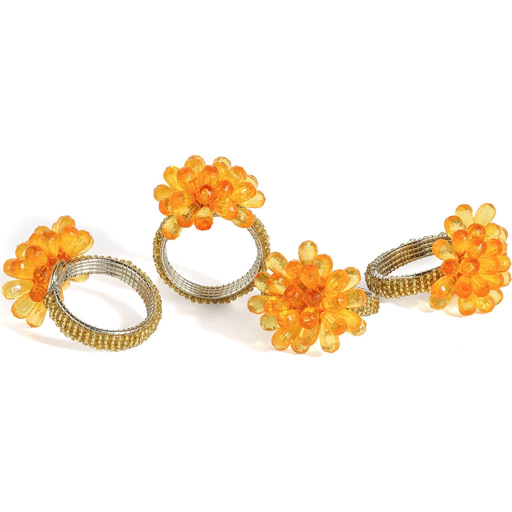 Tiramisu Sunkissed Bloom Napkin Rings In Orange