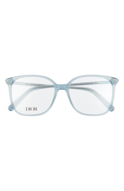 DIOR 53mm Square Reading Glasses in Shiny Blue