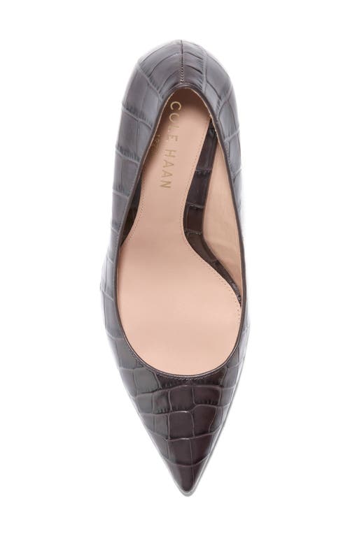 Shop Cole Haan Mckelya Pointed Toe Pump In Dark Chocolate Croco