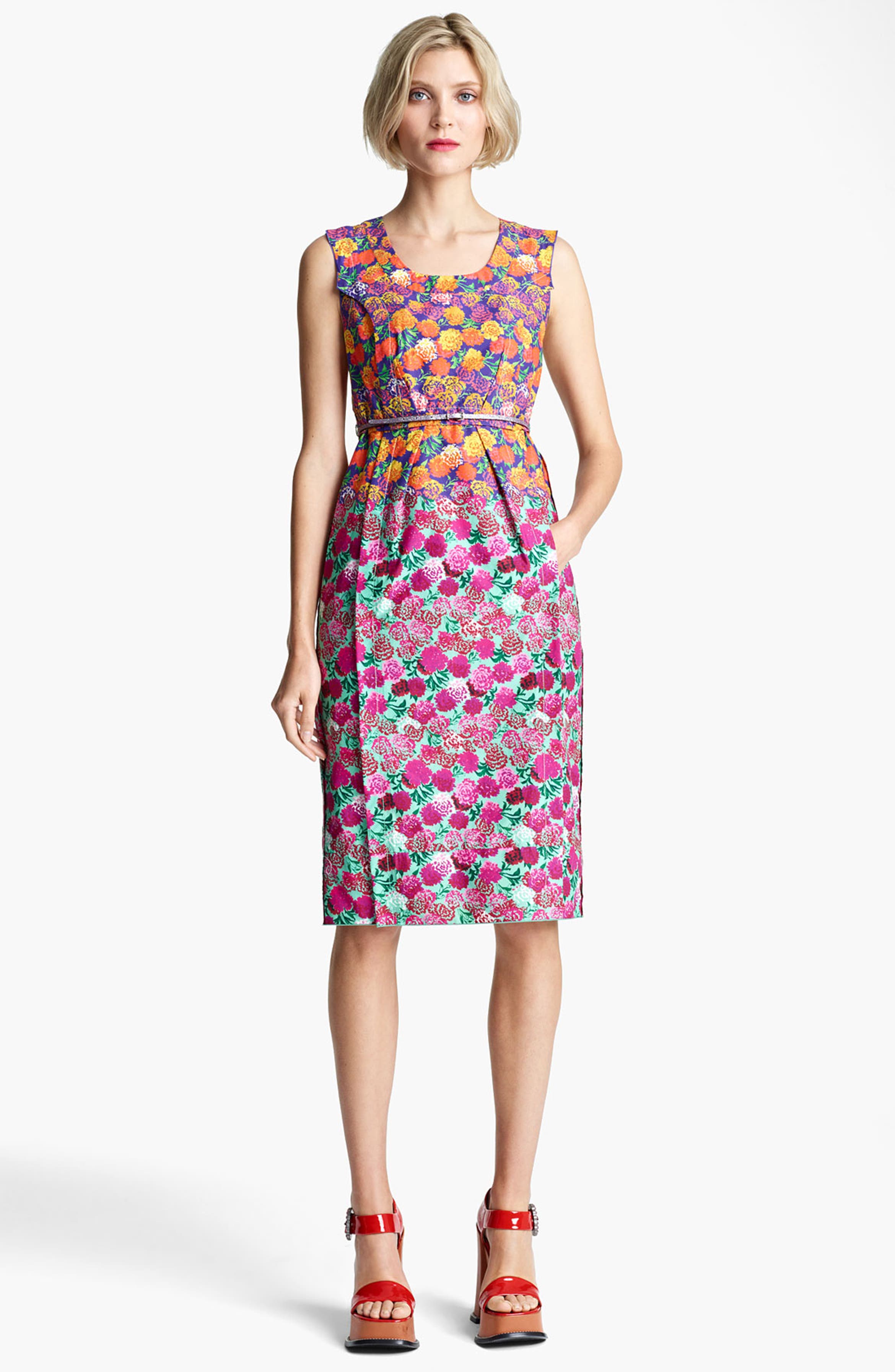 MARC JACOBS Bicolor Flower Print Dress | Nordstrom