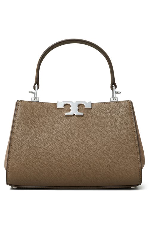 Shop Tory Burch Mini Eleanor Pebble Leather Satchel In Wild Mushroom