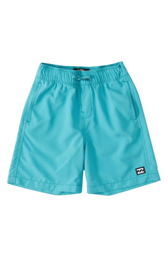 Billabong Kids' All Day Layback Swim Trunks In Dark Mint