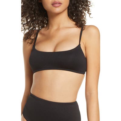Topshop Ribbed Bikini Top, US (fits like 10-12) - Black