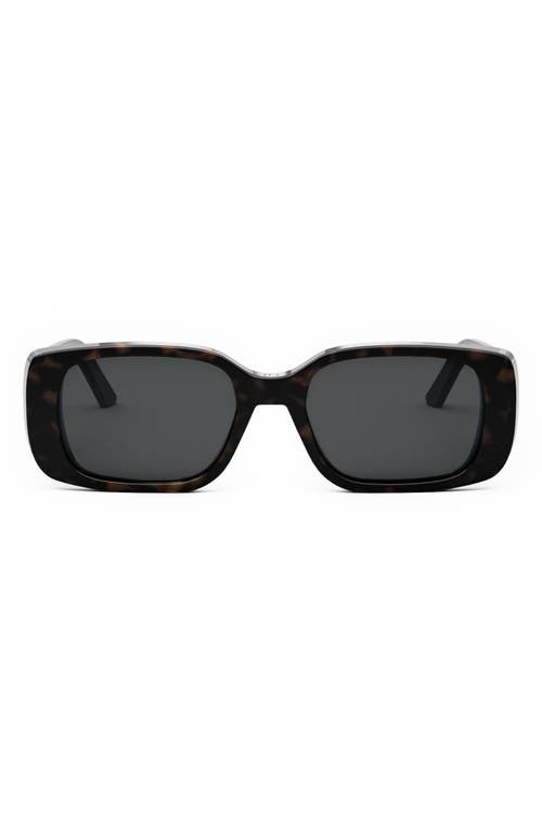 Shop Dior Wil S2u 53mm Polarized Geometric Sunglasses In Dark Havana/smoke Polarized