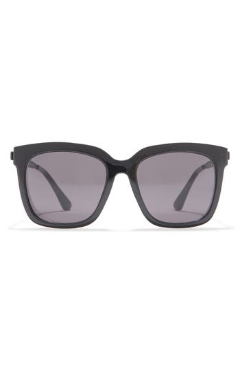 Diff Hailey 54mm Square Sunglasses In Black/grey
