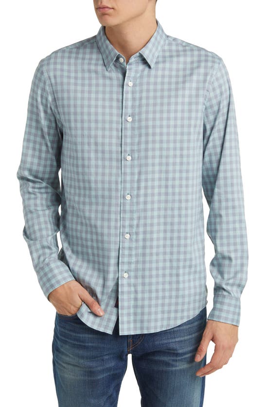 Faherty The Movement Button-up Shirt In Teal Coast Gingham