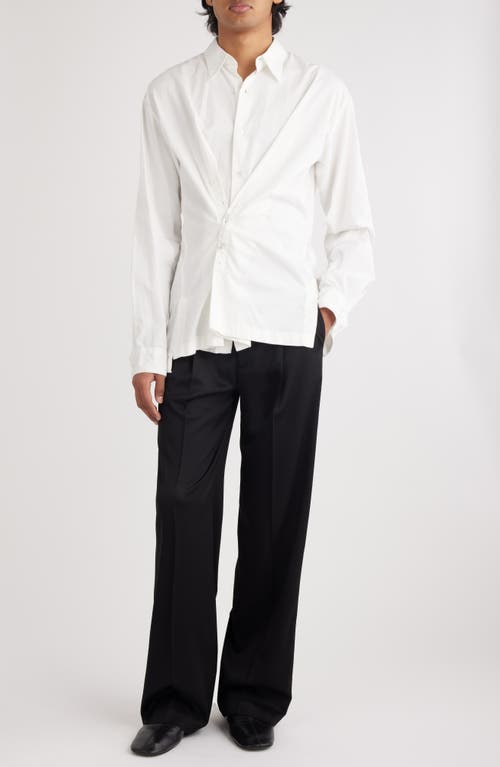 Shop Dries Van Noten Coulter Pin Detail Cotton Button-up Shirt In Off White