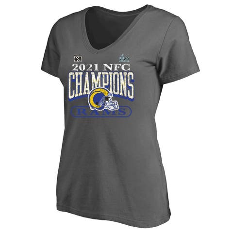 Men's Fanatics Branded Royal Los Angeles Rams 2021 NFC Champions Iconic Slant T-Shirt