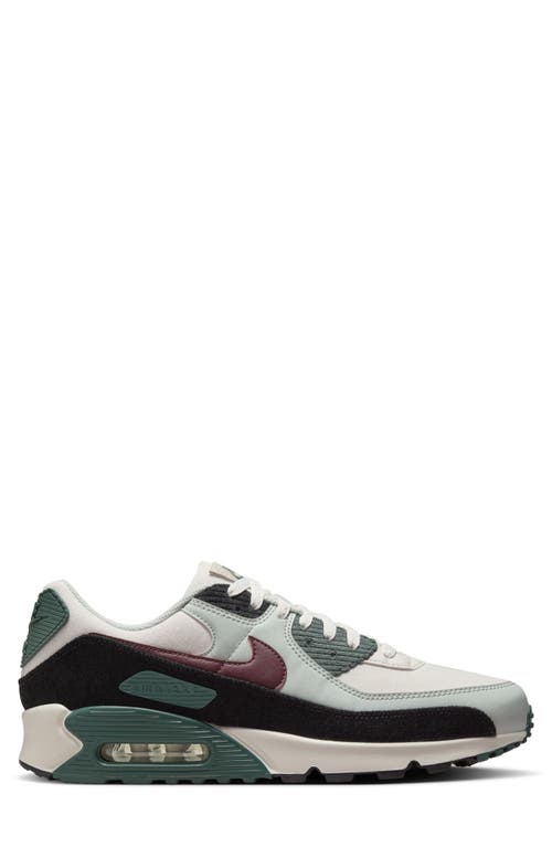 Shop Nike Air Max 90 Premium Sneaker In Phantom/burgundy Crush/green