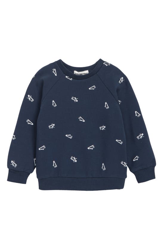 Miles The Label Babies' Print Stretch Organic Cotton Sweatshirt In 602 Dark Blue