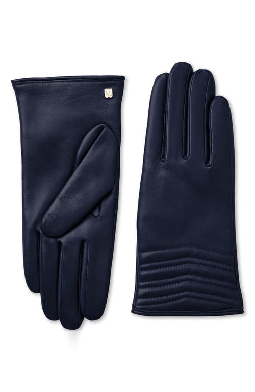 Bruno Magli Chevron Quilted Gloves In Navy