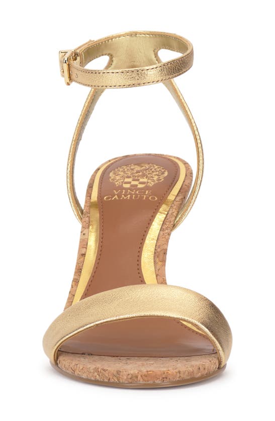 Shop Vince Camuto Jefany Ankle Strap Wedge Sandal In True Gold