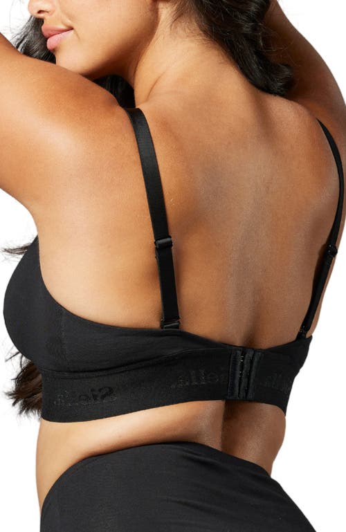 Shop Siella Organic Cotton Triangle Padded Bra In Black