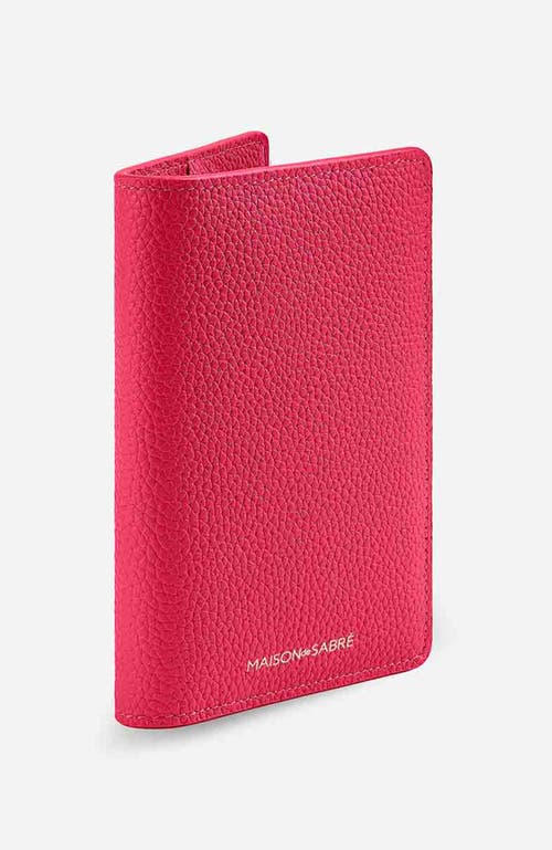 Shop Maison De Sabre Maison De Sabré Leather Passport Holder In Shibuya Fuchsia