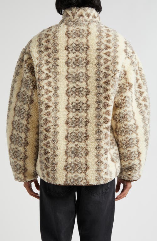 Isabel Marant Madeo Oversize Fleece Jacket In Ecru/brown