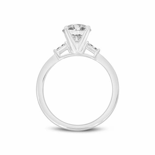 Asany Love Grown Collection 14k White Gold Round Cut Lab Grown Diamond 3 Stone Engagement Ring In 14k White Gold