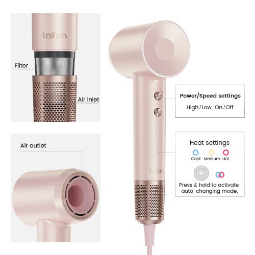 Laifen Swift Premium High-speed Hair Dryer + Bag In Pink