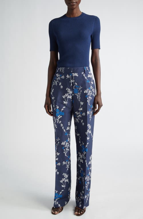 LAFAYETTE 148 LAFAYETTE 148 NEW YORK GATES FLORAL SILK & LINEN TROUSERS 