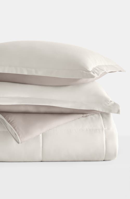 Shop Homespun Premium Down Alternative Reversible Comforter Set In Natural/latte